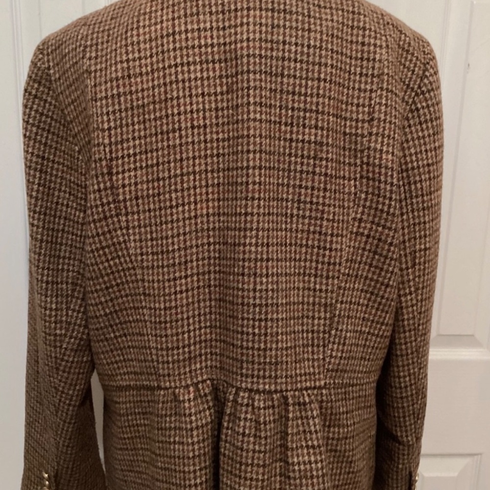 Talbots Autumn Checks Women’s Ruffle Collar Button Front Blazer in 16 - Picture 4 of 7